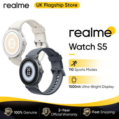 2026 New realme Watch S5 Smartwatch 110 Sports Modes 1500nit Ultra-Bright Display GPS with 5 GNSS