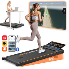 RAMYPOKET Foldable Walking Pad With 9% Incline Silent Motor Smart APP 1–8KM/H 120KG Capacity Treadmill for Home Office
