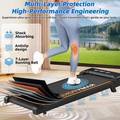 RAMYPOKET Foldable Walking Pad With 9% Incline Silent Motor Smart APP 1–8KM/H 120KG Capacity Treadmill for Home Office