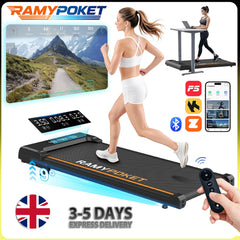 RAMYPOKET Foldable Walking Pad With 9% Incline Silent Motor Smart APP 1–8KM/H 120KG Capacity Treadmill for Home Office