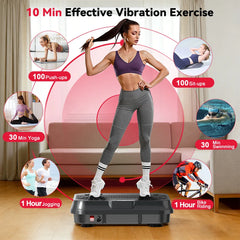 Vibration Plate Exercise Machine 9 Programs 250 Intensity Levels Home Full Body Workout Muscle Building Massager Sports Device