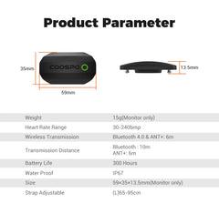 H808S Heart Rate Sensor Chest Strap HRM Monitor ANT+ Bluetooth With IP67 for Peloton Zwift DDP Yoga Wahoo Polar Beat