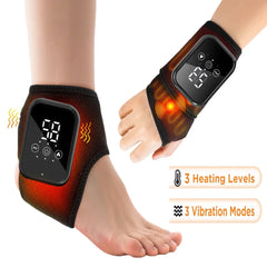 Electric Cordless Heated Ankle Guard Massager for Right or Left Foot Vibration Massage Wristband Hot Compress Ankle Wrist Brace