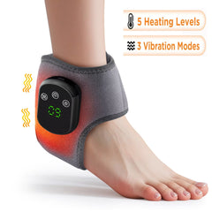 Electric Cordless Heated Ankle Guard Massager for Right or Left Foot Vibration Massage Wristband Hot Compress Ankle Wrist Brace