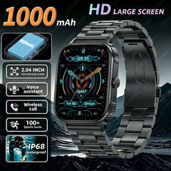 New Smart Watch Man 1000mAh Long Standby Outdoor Smartwatch Men IP68 Waterproof Heart Rate Sport BT Call Big Battery Smart Watch
