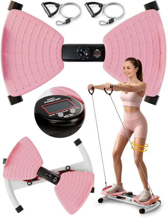 Waist Twister Machine Exercise, Ab Twist Board with Smart LED Digital Counter, Supports 300 lbs, Noiseless, Anti-Slip, Compact Portable for Home Gym Workout Equipment