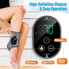 Electric Cordless Heated Ankle Guard Massager for Right or Left Foot Vibration Massage Wristband Hot Compress Ankle Wrist Brace
