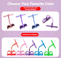Four-Tube Pedal Tensioner Multi-Functional Household Fitness Equipment Yoga Abdominal Strengthening Elastic Band Tension Rope
