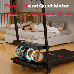 T7 Folding Treadmill with incline Portable Treadmills Home with HandleBar,Walking Pad Foldable 3.0HP Quiet Brushless LED Dispay Free anti-slip mat included