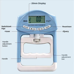 Digital Electronic Hand Dynamometer 90kg/200lbs Counting Gripper Hand Grips Strengthener Measurement Meter Auto Capturing Power