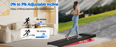RAMYPOKET Foldable Walking Pad With 9% Incline Silent Motor Smart APP 1–8KM/H 120KG Capacity Treadmill for Home Office
