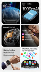 New Smart Watch Man 1000mAh Long Standby Outdoor Smartwatch Men IP68 Waterproof Heart Rate Sport BT Call Big Battery Smart Watch