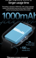 New Smart Watch Man 1000mAh Long Standby Outdoor Smartwatch Men IP68 Waterproof Heart Rate Sport BT Call Big Battery Smart Watch