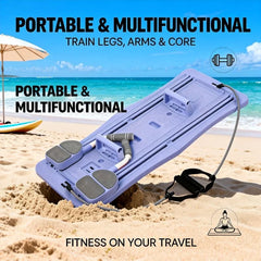 Lightweight 8-in-1 Folding Pilates Board - Portable Multifunctional Fitness Equipment Suitable for Home Gym, Core Training & Full-Body Workouts, Non-Slip Base & Silent with Assembly, Space-Saving for Small Spaces,