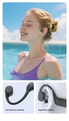 Bone Conduction Sports Headphones – IPX8 Waterproof Bluetooth 6.0 Earphones with 32GB MP3 Storage & LED Safety Light