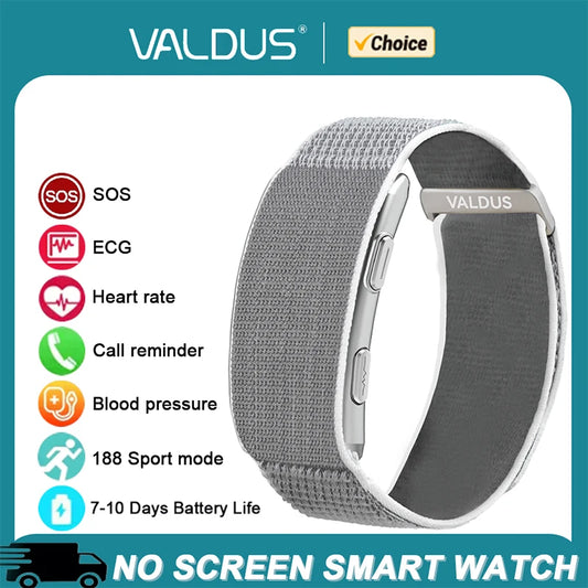 VALDUS VITRO ECG Smart Bracelet – Screenless Health & Fitness Tracker | Waterproof | Long Battery Life | Bluetooth 5.3