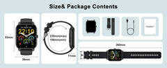 Smart Watch, 1.85" Sports Watch for IP68 Waterproof, 110+ Sport Modes, Fitness Activity Tracker, Ultra Thin Watch.