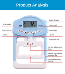 Digital Electronic Hand Dynamometer 90kg/200lbs Counting Gripper Hand Grips Strengthener Measurement Meter Auto Capturing Power