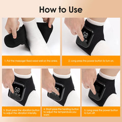 Electric Cordless Heated Ankle Guard Massager for Right or Left Foot Vibration Massage Wristband Hot Compress Ankle Wrist Brace