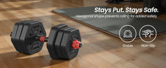 10kg Adjustable Dumbbell & Barbell Set – Home Gym Strength Training Weights