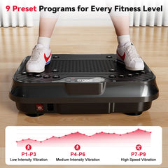 Vibration Plate Exercise Machine 9 Programs 250 Intensity Levels Home Full Body Workout Muscle Building Massager Sports Device
