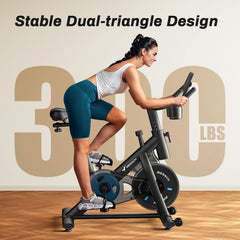 Bluetooth Exercise Bike – Quiet Indoor Cycling Bike with Fitness App & 136kg User Capacity