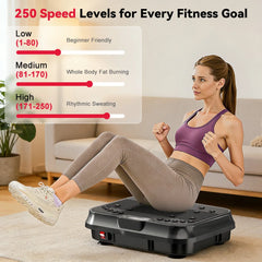Vibration Plate Exercise Machine 9 Programs 250 Intensity Levels Home Full Body Workout Muscle Building Massager Sports Device