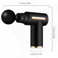 Mini Massage Gun Portable Percussion Massager with 6 Massage Heads, 4 Speed Levels, USB Rechargeable Deep Tissue Muscle Massager, Lightweight Low Noise Handheld Massage Gun for Sports, Gym, Office, Travel & Muscle Relaxation