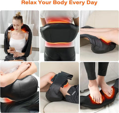 ComfortKnot™ Shiatsu Massage Pillow – Heated Neck, Back & Shoulder Massager