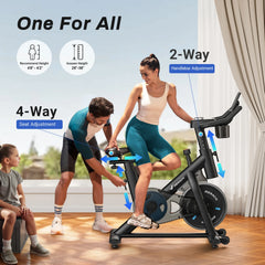 Bluetooth Exercise Bike – Quiet Indoor Cycling Bike with Fitness App & 136kg User Capacity