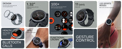 Watch Pro 2 Bluetooth Smartwatch – 1.32" AMOLED Screen, Fitness Tracker & 11-Day Battery