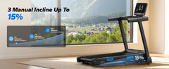 MERACH T12B1 Foldable Incline Treadmill – Bluetooth Home Running Machine with 6% Incline, LED Display & APP Connectivity