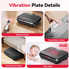Vibration Plate Exercise Machine 9 Programs 250 Intensity Levels Home Full Body Workout Muscle Building Massager Sports Device