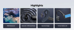BoneBeat Swim Lite™ Bone Conduction Sports Headphones – Waterproof Bluetooth Earphones for Swimming, Running & Outdoor Fitness