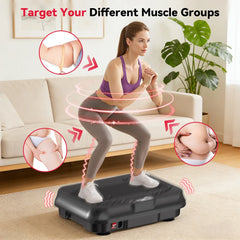 Vibration Plate Exercise Machine 9 Programs 250 Intensity Levels Home Full Body Workout Muscle Building Massager Sports Device