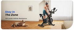 Bluetooth Exercise Bike – Quiet Indoor Cycling Bike with Fitness App & 136kg User Capacity
