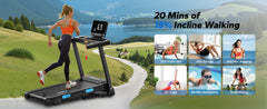 MERACH T12B1 Foldable Incline Treadmill – Bluetooth Home Running Machine with 6% Incline, LED Display & APP Connectivity