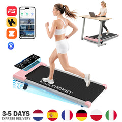 RAMYPOKET Foldable Walking Pad With 9% Incline Silent Motor Smart APP  1–8KM/H 120KG  Capacity Treadmill for Home Office