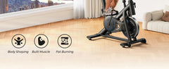 Bluetooth Exercise Bike – Quiet Indoor Cycling Bike with Fitness App & 136kg User Capacity