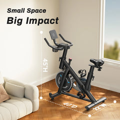 Bluetooth Exercise Bike – Quiet Indoor Cycling Bike with Fitness App & 136kg User Capacity