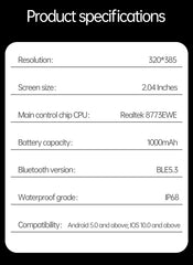 New Smart Watch Man 1000mAh Long Standby Outdoor Smartwatch Men IP68 Waterproof Heart Rate Sport BT Call Big Battery Smart Watch