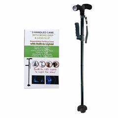 Folding Walking Stick With LED Light Adjustable Lightweight Anti-Slip Adult Walking Cane Old Men Crutch For The Elderly