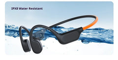 Bone Conduction Sports Headphones – IPX8 Waterproof Bluetooth 6.0 Earphones with 32GB MP3 Storage & LED Safety Light