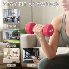 6-Piece Hex Dumbbell Set with Storage Rack – Home Gym Weights for Strength Training &amp; Toning