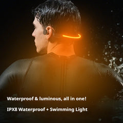 Bone Conduction Sports Headphones – IPX8 Waterproof Bluetooth 6.0 Earphones with 32GB MP3 Storage & LED Safety Light