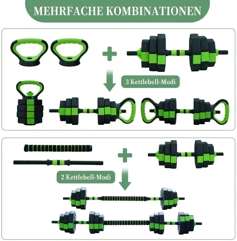 Adjustable Weight Dumbbell Set, 44LBS 4 in1 Dumbbells Set, Barbell Kettlebells Push Up Stand for Home Gym, for Men and Women