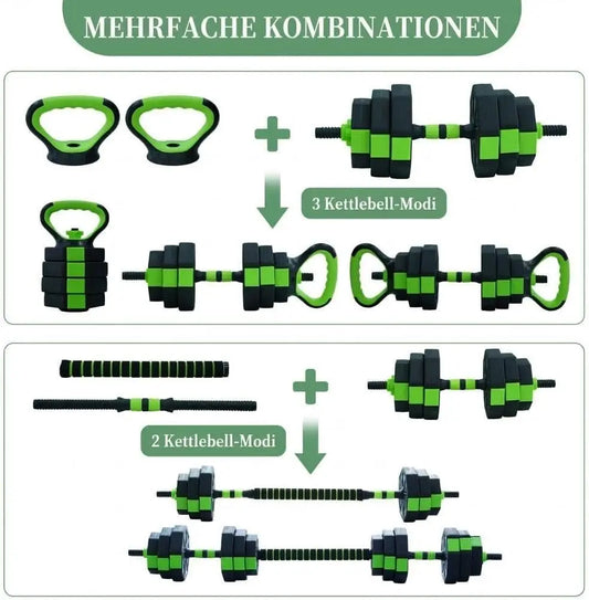 Adjustable Weight Dumbbell Set, 44LBS 4 in1 Dumbbells Set, Barbell Kettlebells Push Up Stand for Home Gym, for Men and Women