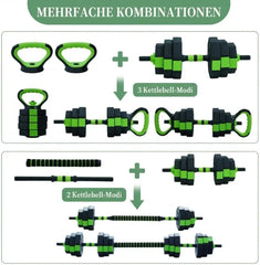 Adjustable Weight Dumbbell Set, 44LBS 4 in1 Dumbbells Set, Barbell Kettlebells Push Up Stand for Home Gym, for Men and Women
