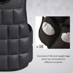 JOOBIKE 20KG Adjustable Weighted Vest – Weight Vest for Running, Walking, Cardio, Strength Training & Fitness