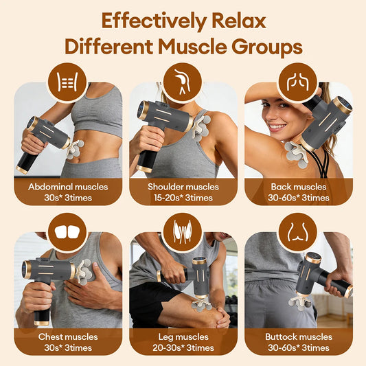 Fascia Massage Gun – Deep Tissue Percussion Massager with 11 Massage Heads | 99 Speed Levels | Rechargeable Muscle Recovery Gun